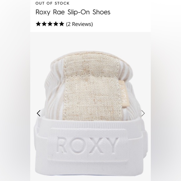 Roxy Rae Slip-On Shoes ARJS600524 Tan Pinstripe Size 6.5 - EUC - Picture 6 of 10